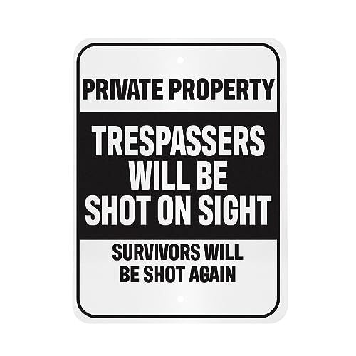 JennyGems Private Property Sign, No Trespassing, Man Cave Decor