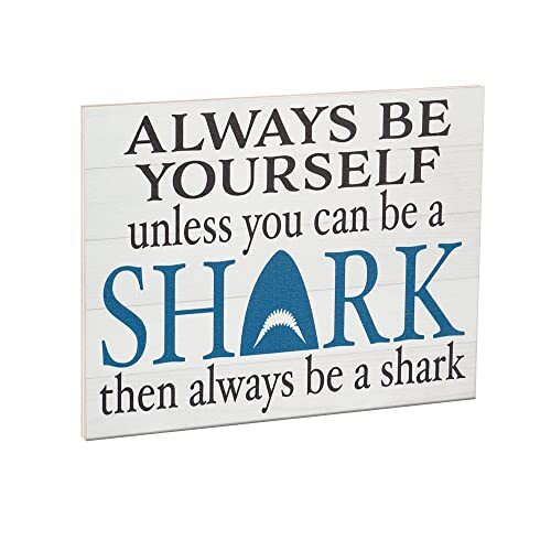 JennyGems Shark Decor Shark Signs Bathroom Wall Decor, Funny Bathroom Signs