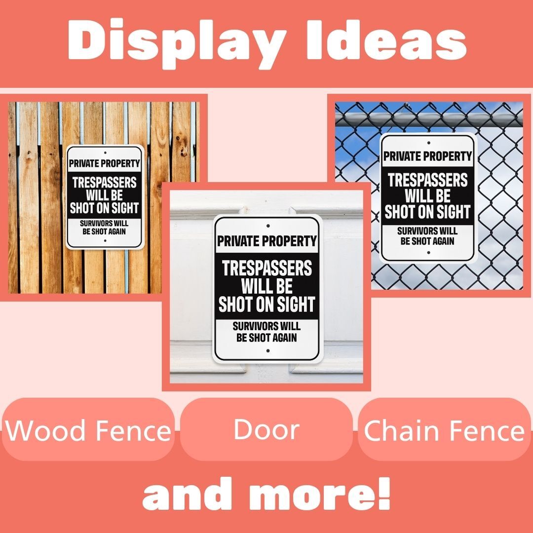 JennyGems Private Property Sign, No Trespassing, Man Cave Decor