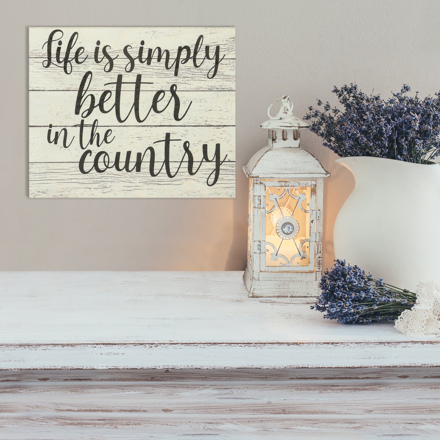 JennyGems Life Is Simply Better in the Country Wooden Sign, Farmhouse Decor