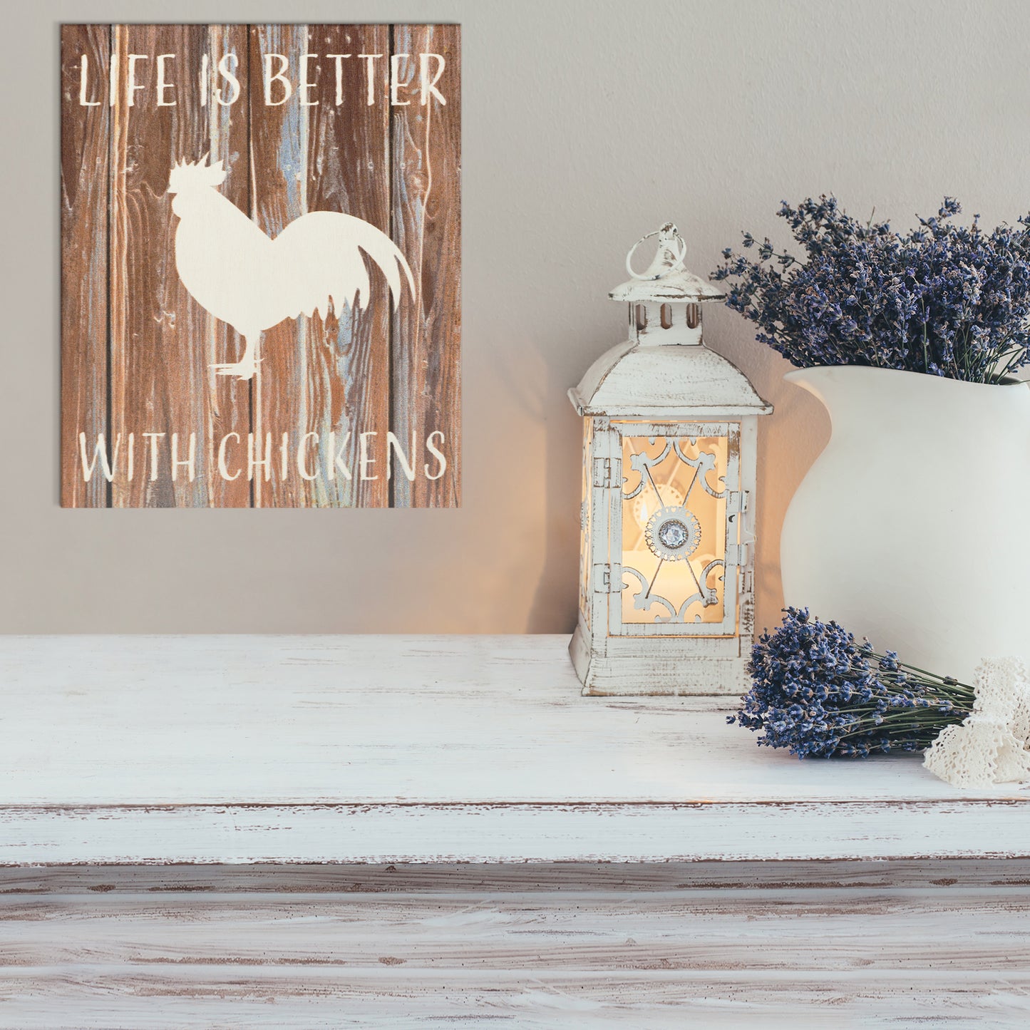 JennyGems Life is Better with Chickens Wooden Sign, Chicken Coop, Farm Decor