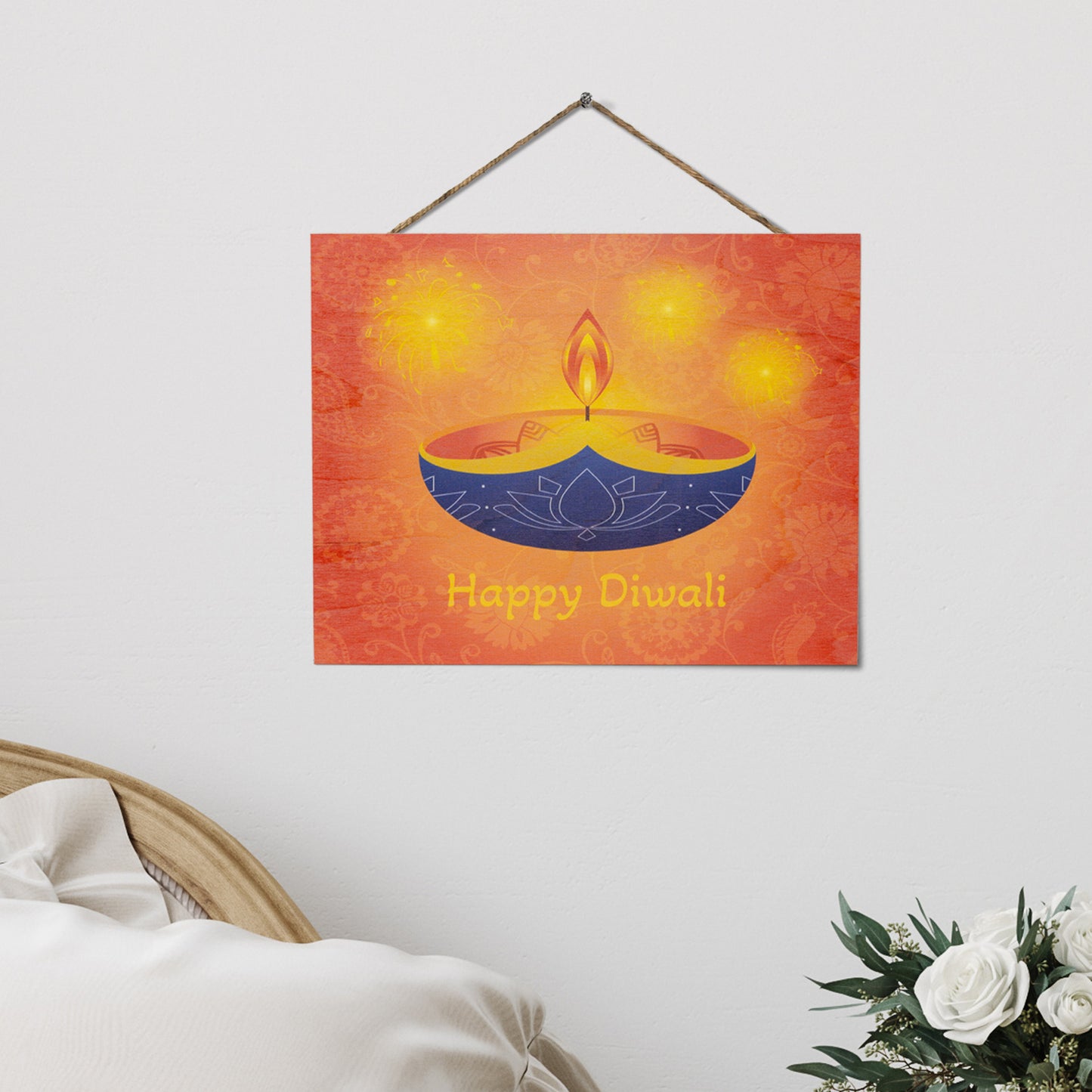 JennyGems Happy Diwali Decorations for Home, Diwali Gifts, Diwali Decor (Orange)