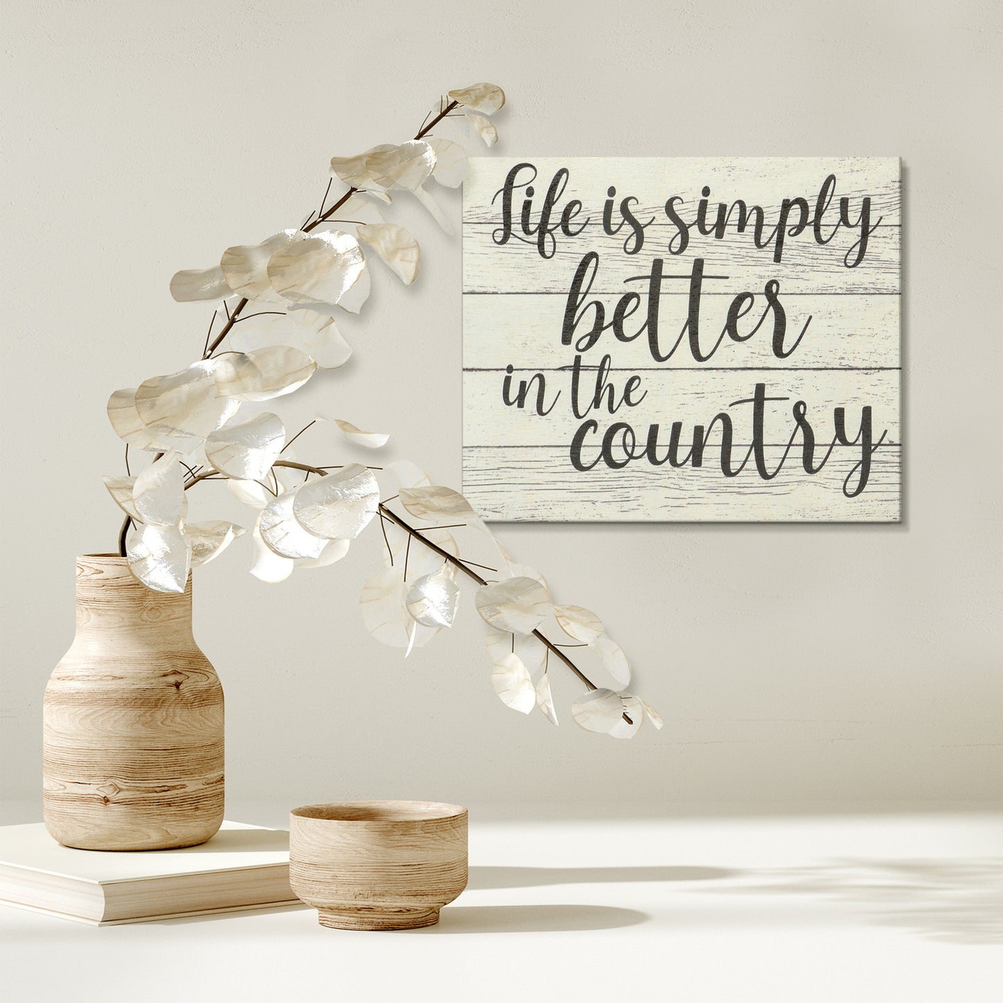 JennyGems Life Is Simply Better in the Country Wooden Sign, Farmhouse Decor