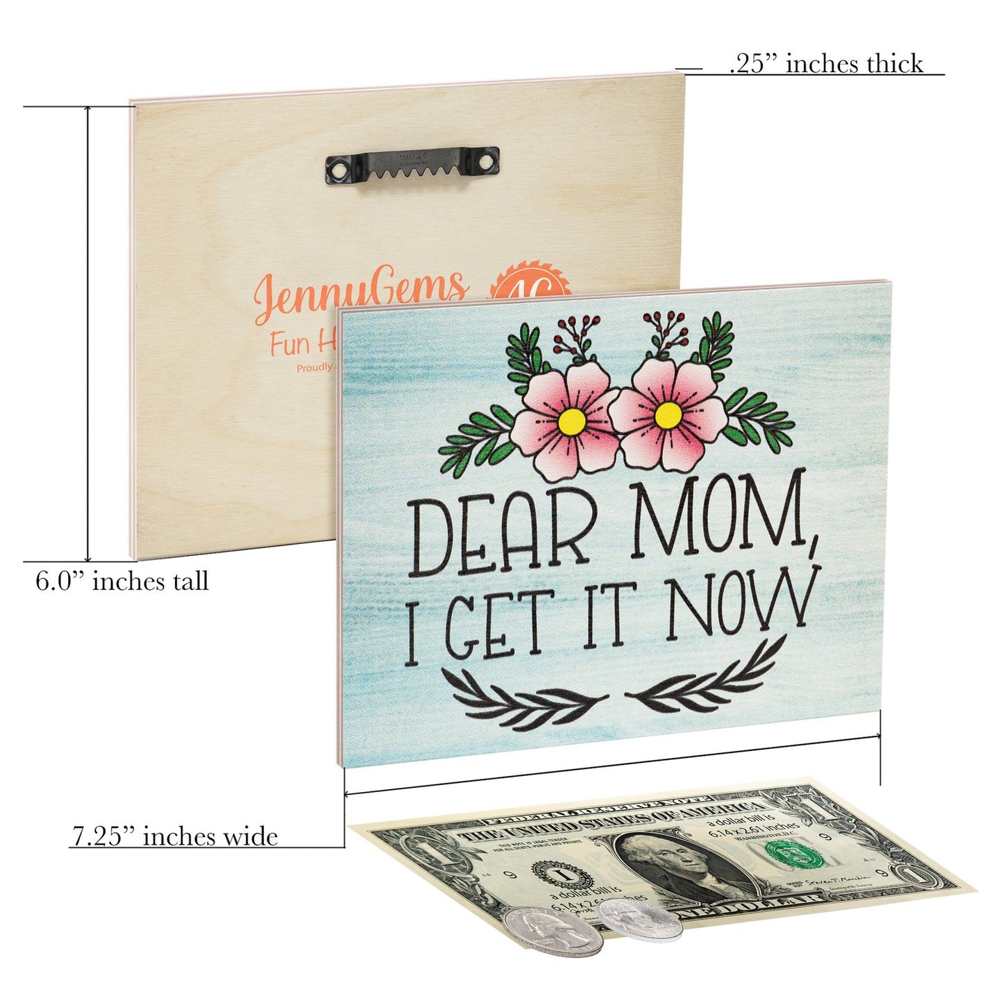 JennyGems Mom Gifts, Dear Mom I Get It Now Wooden Sign, Funny Gifts for Mom