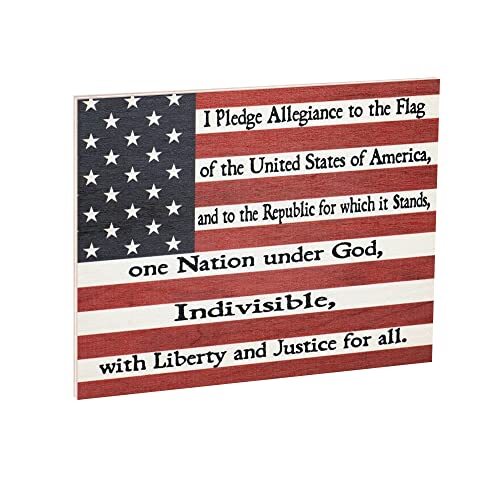JennyGems Patriotic Decor, Pledge of Allegiance Sign, 4th of July, Memorial Day