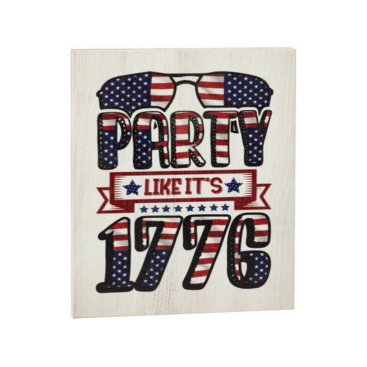 JennyGems Patriotic Decor, Party Like It's 1776 Sign, 4th of July, Memorial Day