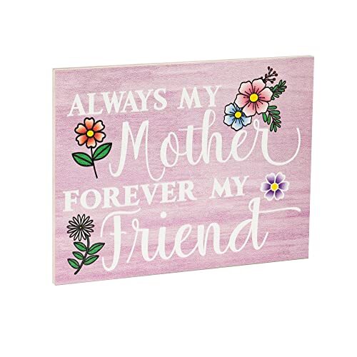 JennyGems Mom Gift From Daughter, Always My Mother Forever My Friend Wooden Sign