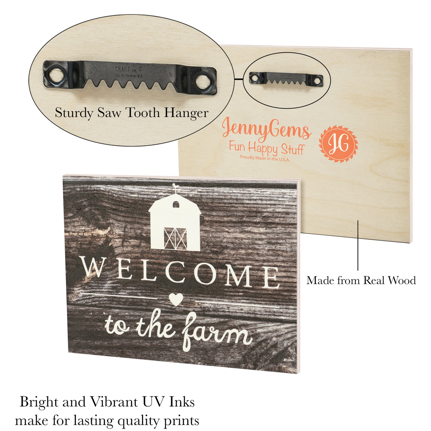 JennyGems Welcome To the Farm Wooden Sign, Barn Gifts, Rustic Farmhouse Decor
