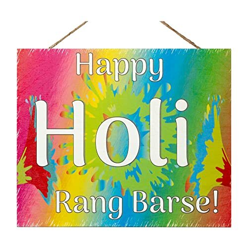 Happy Holi Rang Barse Wooden Sign