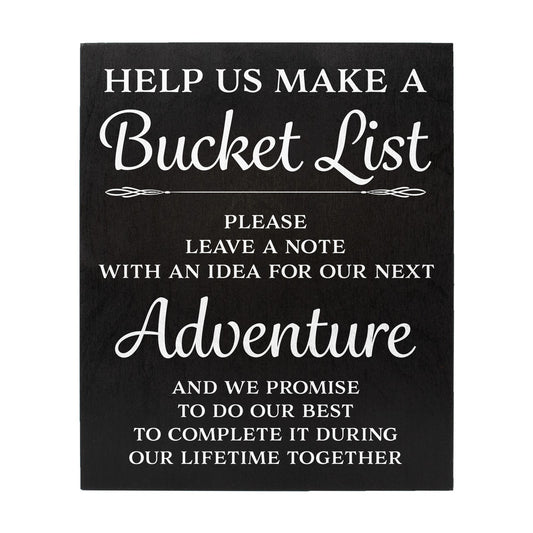 Bucket List Sign, Wedding Decor (Black)