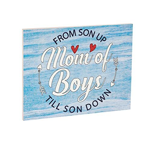 JennyGems Mom Gifts, From Son Up Till Son Down Wooden Sign, Boy Mom, Mom Life