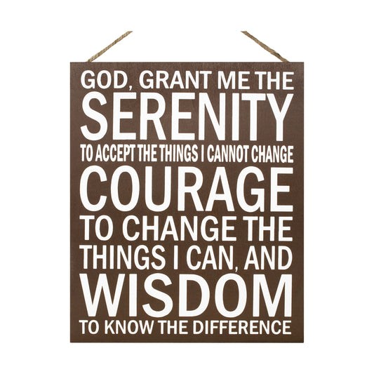 Serenity Prayer Sign | Sobriety Gift | Courage & Wisdom Wall Decor | Recovery