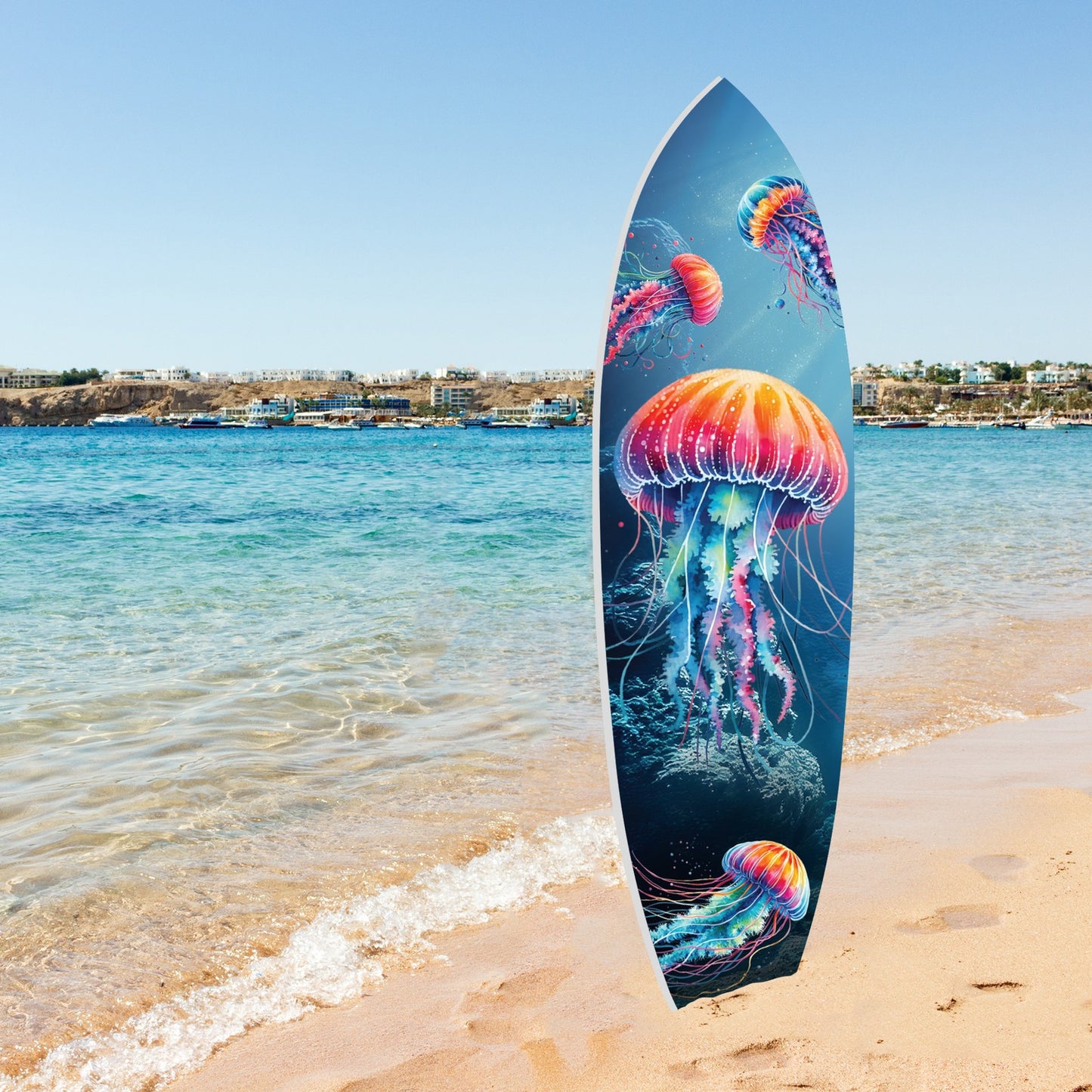 Jellyfish Surfboard Wall Art Indoor/Outdoor Oceans Weatherproof