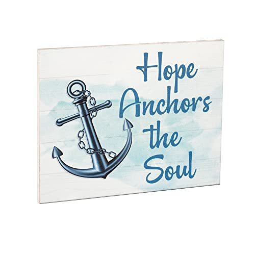 JennyGems Beach Decor, Bathroom Decor Signs, Christian Gifts, Hope Anchors Soul