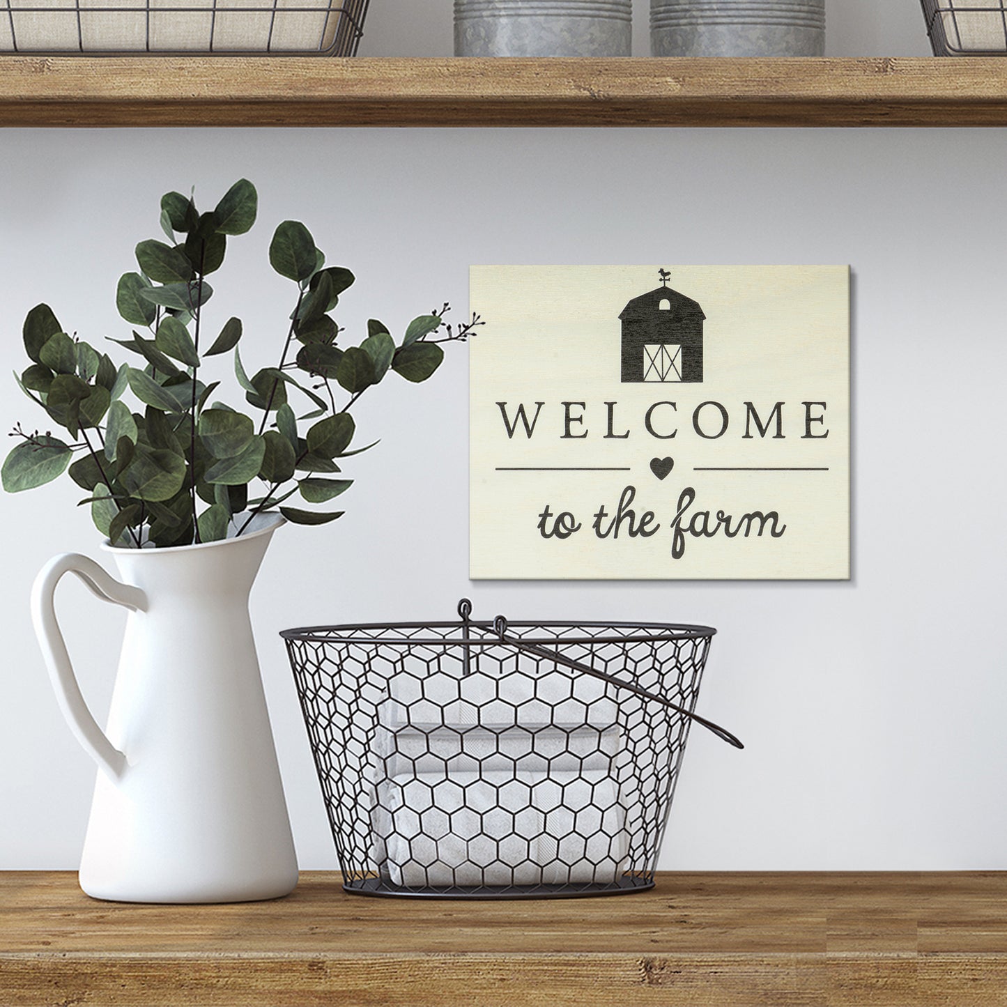 JennyGems Welcome To the Farm Wood Sign, Barn Gifts, Farmhouse Decor, White