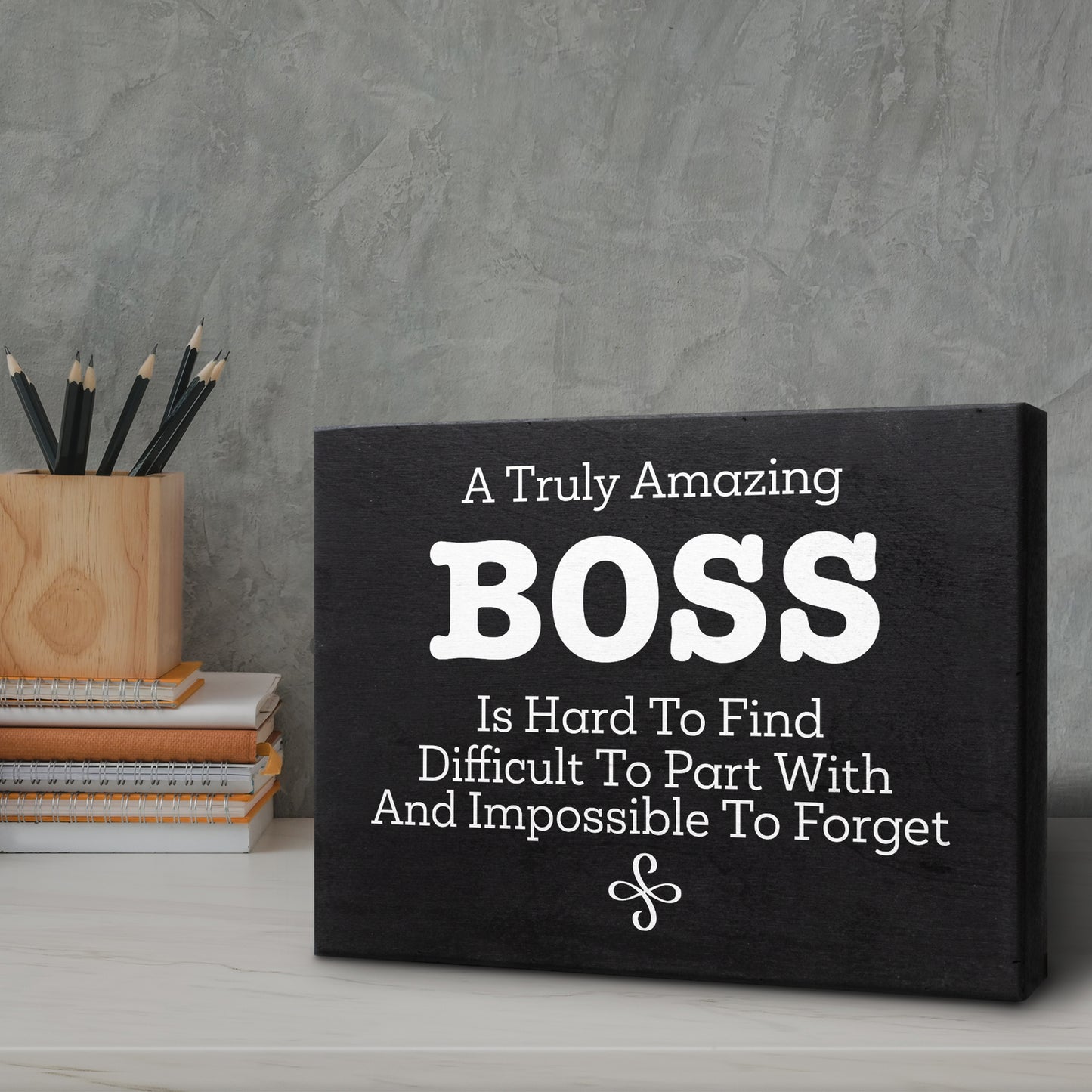 JennyGems Boss Day Gift for Boss, Boss Mentor Leader Appreciation Gift Sign