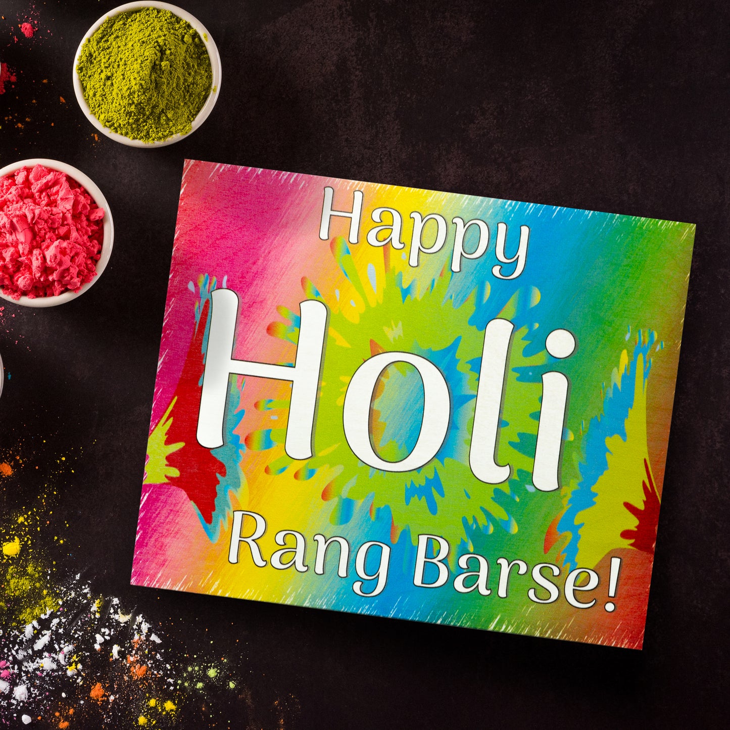 Happy Holi Rang Barse Wooden Sign