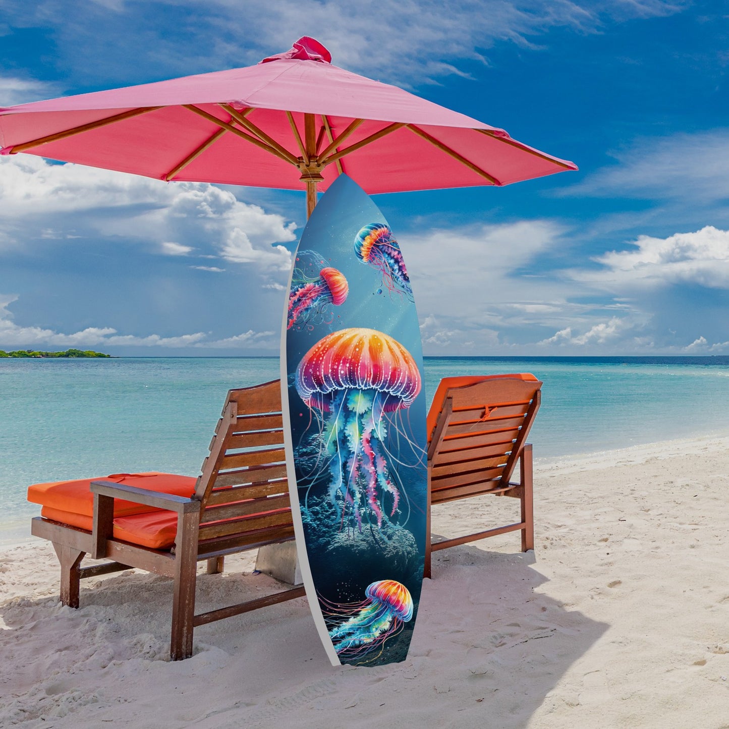 Jellyfish Surfboard Wall Art Indoor/Outdoor Oceans Weatherproof