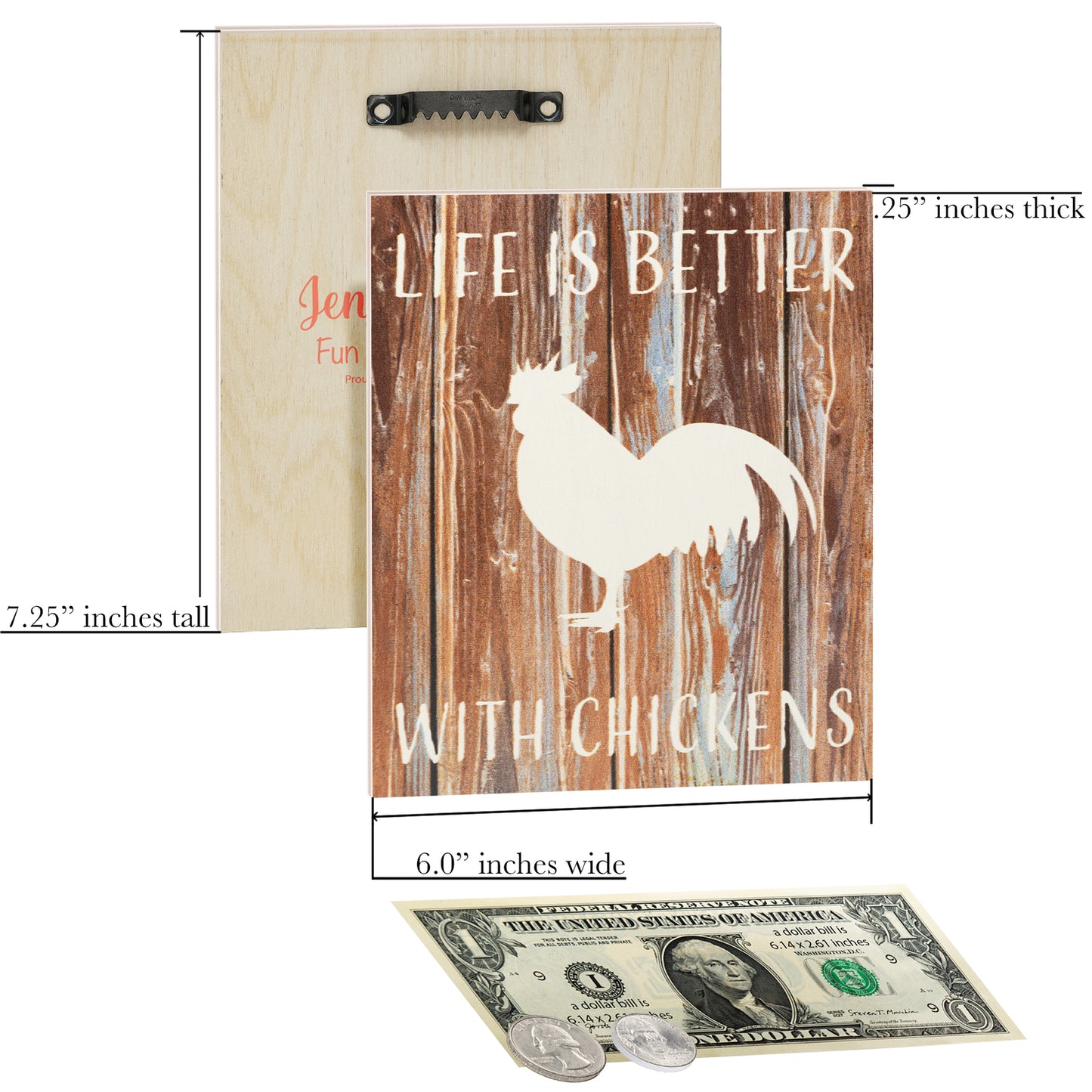 JennyGems Life is Better with Chickens Wooden Sign, Chicken Coop, Farm Decor