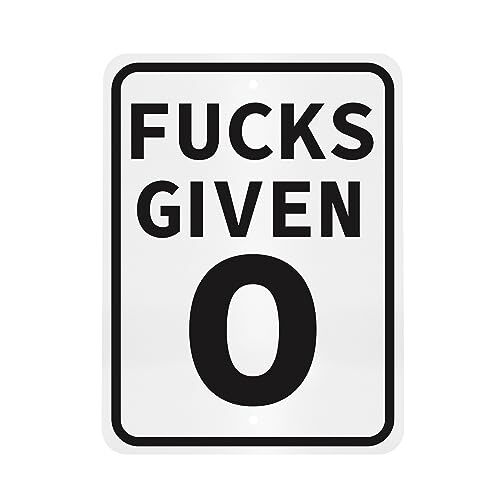 JennyGems 0 Given Metal Sign, Funny Man Cave Decor, Sarcastic Humor Gifts