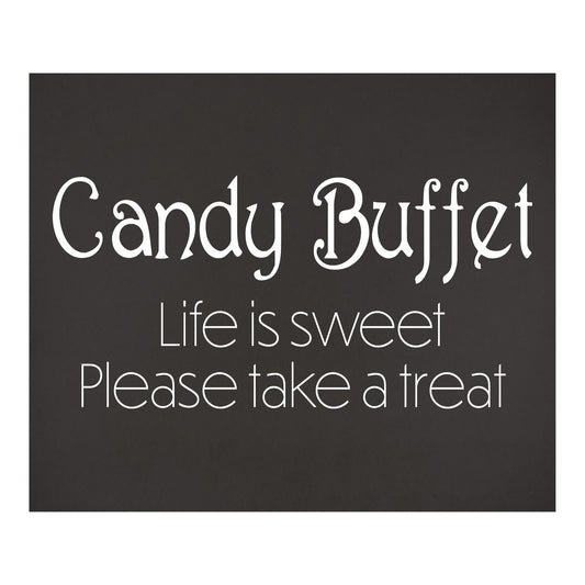 Candy Buffet Sign, Weddings and Event Decor, Black