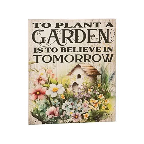 JennyGems Spring Decor, Plant a Garden Believe in Tomorrow Sign, Spring Wall Art