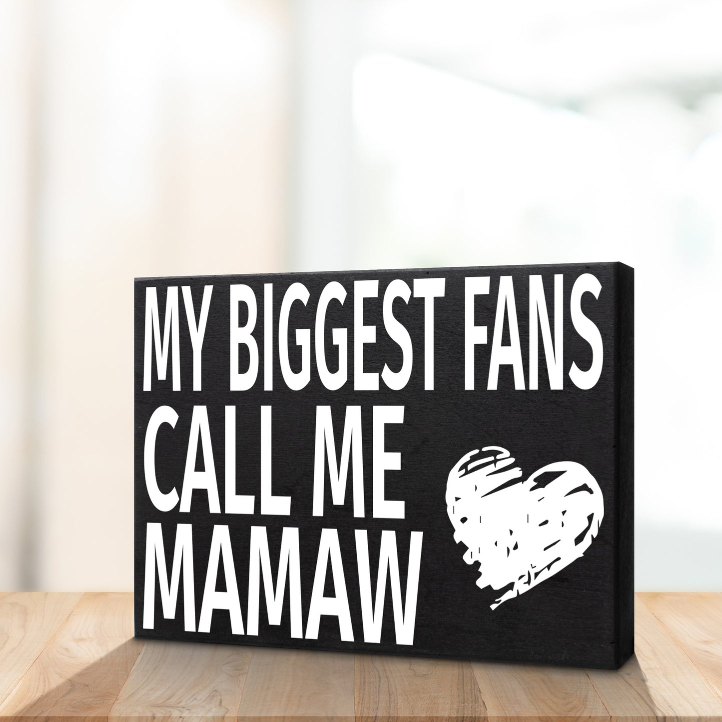 JennyGems Mamaw Gifts, My Biggest Fans Call Me Mamaw Wood Sign, Gift For Mamaw