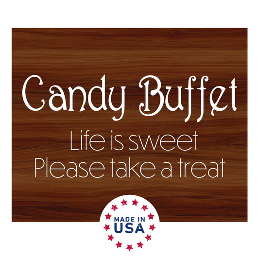 Candy Buffet Sign, Weddings and Event Decor, Brown