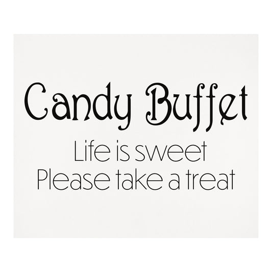 Candy Buffet Sign, Weddings and Event Decor, White