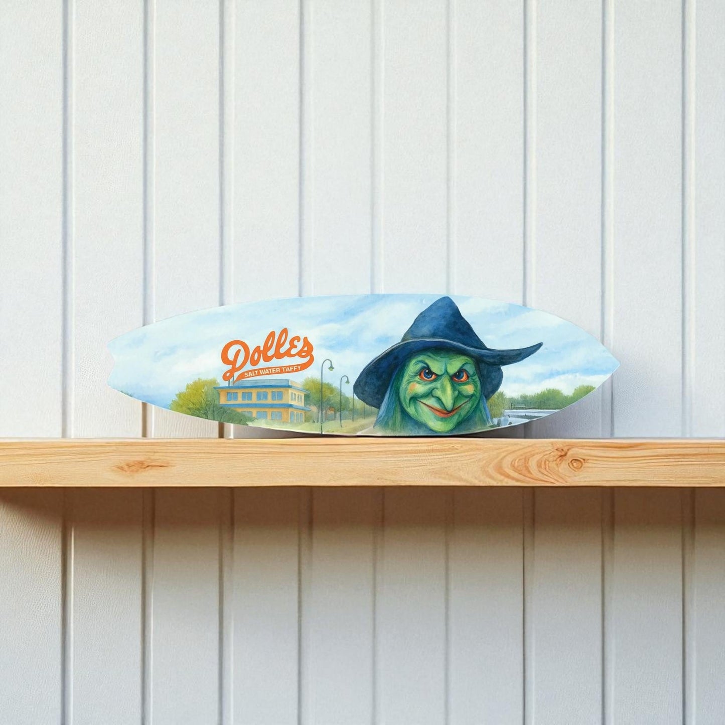 Sea Witch Festival Surfboard Sign, Rehoboth Beach Delaware, Dolles & Witch