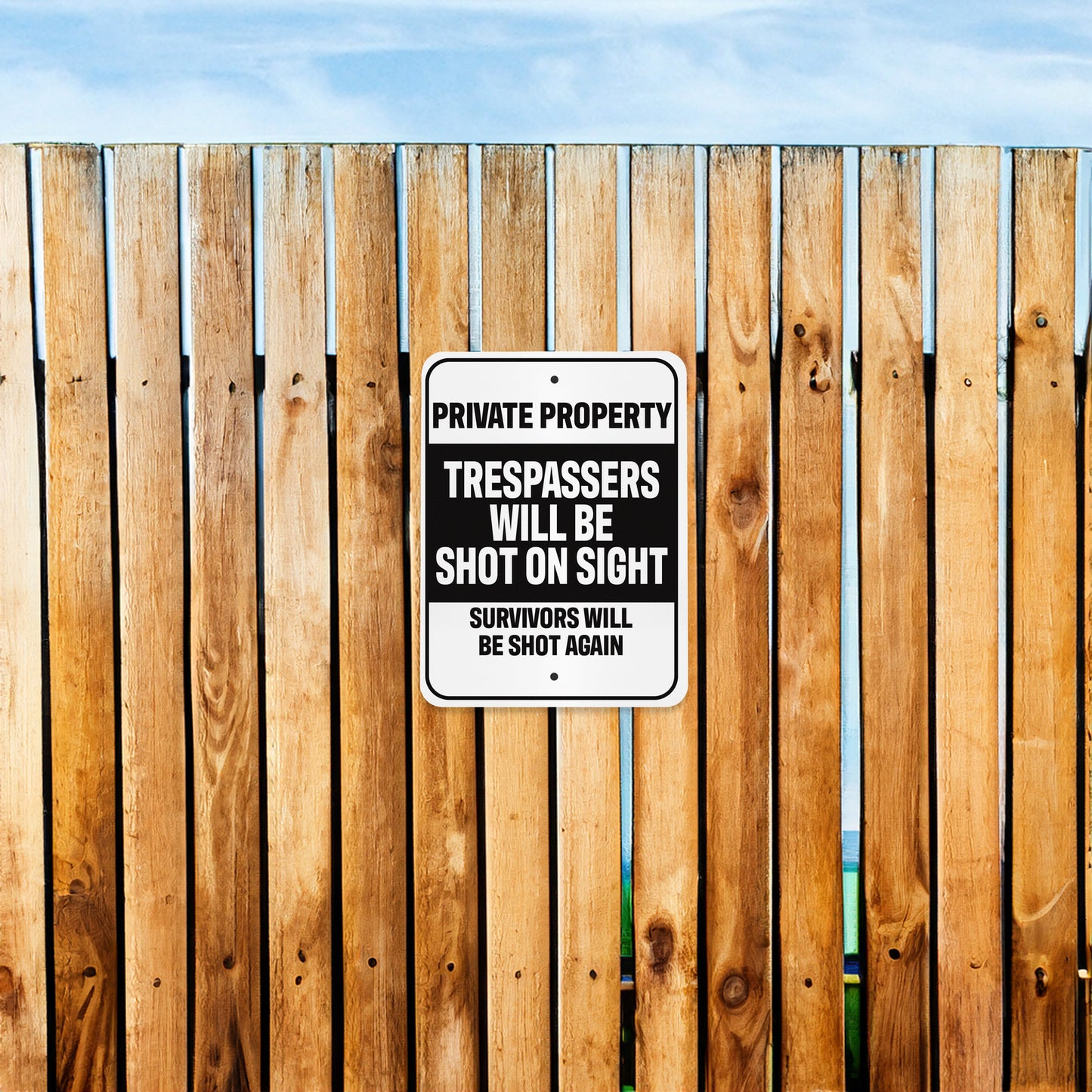 JennyGems Private Property Sign, No Trespassing, Man Cave Decor