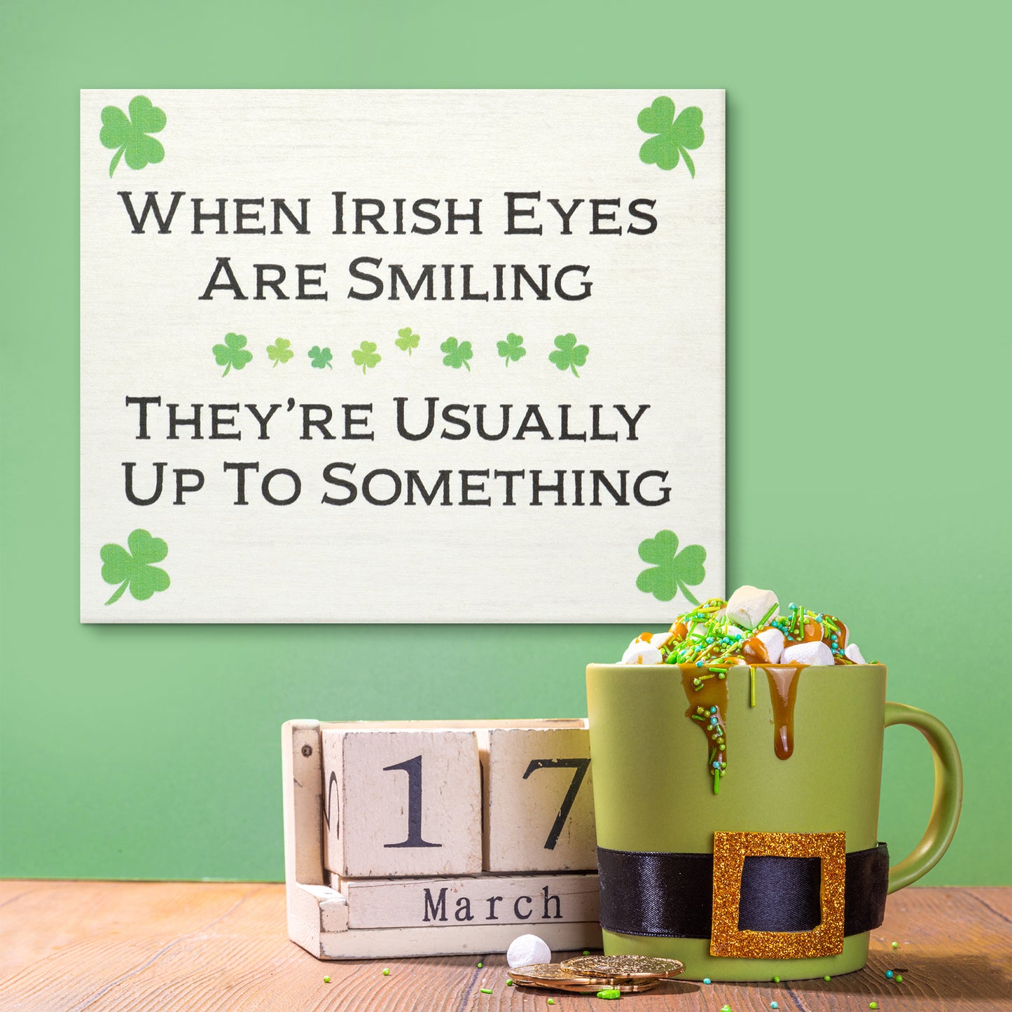 JennyGems St Patricks Day Decor, When Irish Eyes Are Smiling, Irish Decorations