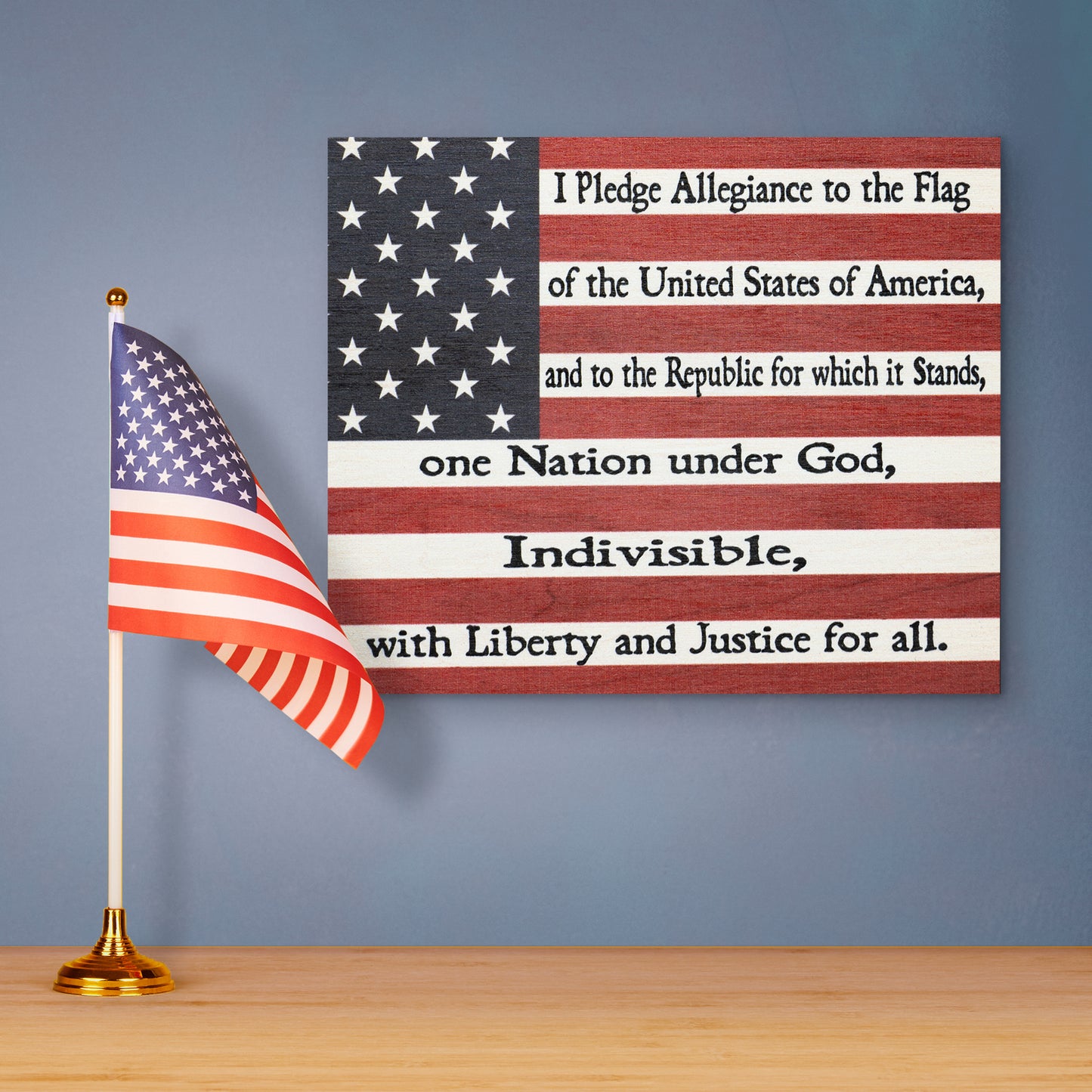 JennyGems Patriotic Decor, Pledge of Allegiance Sign, 4th of July, Memorial Day