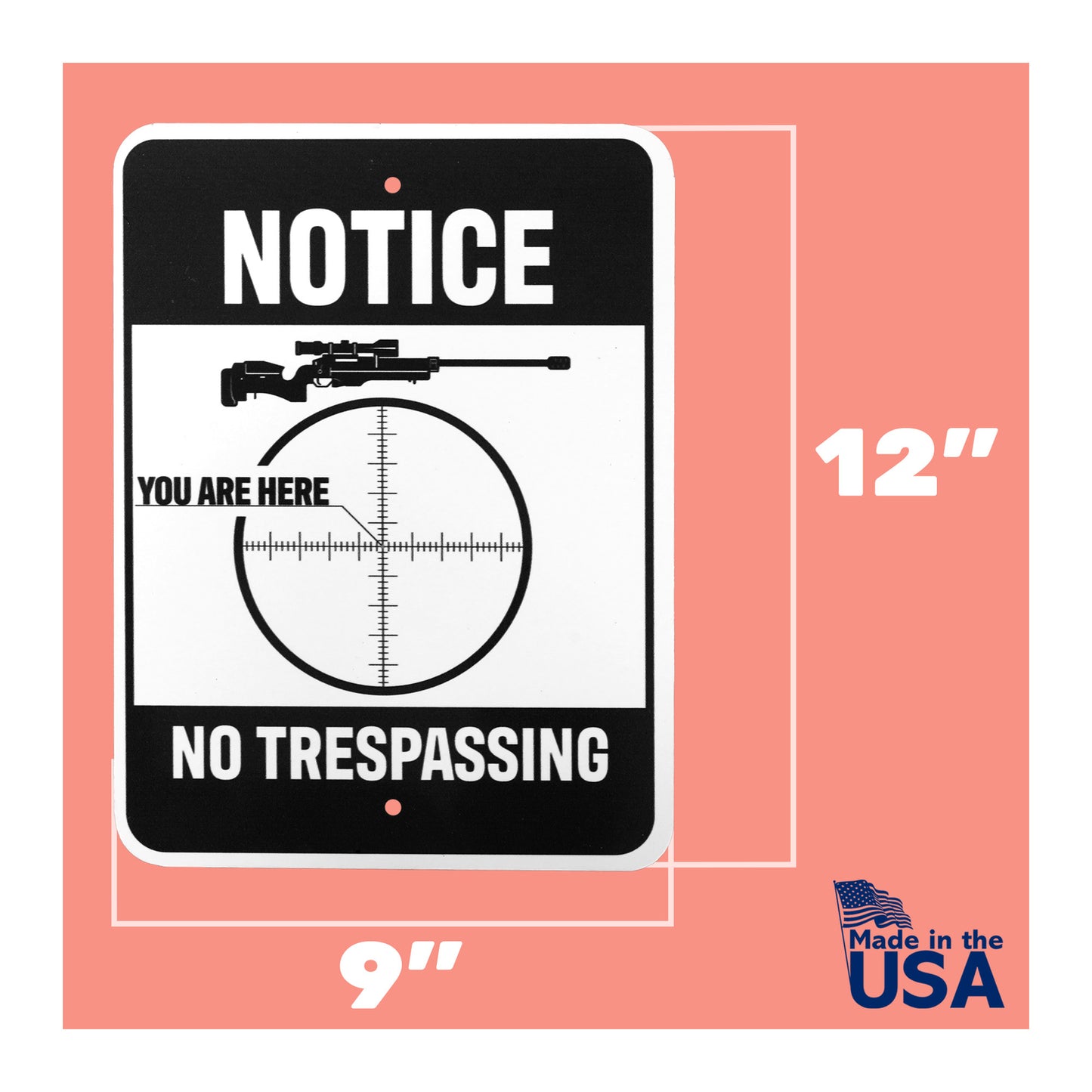 JennyGems Man Cave Sign, Notice No Trespassing, Sarcastic Humor, 9x12 Metal