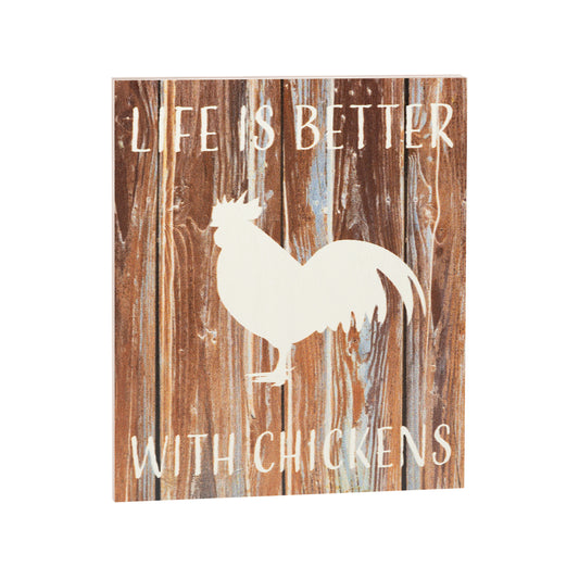 JennyGems Life is Better with Chickens Wooden Sign, Chicken Coop, Farm Decor