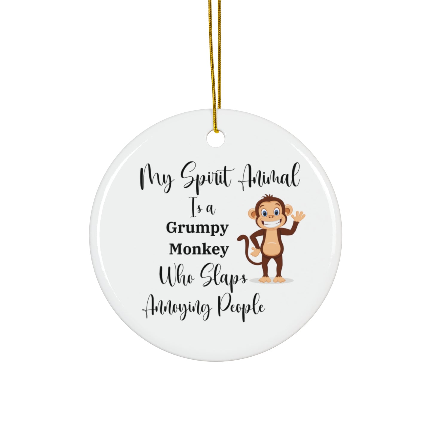 Grumpy Monkey Ornament
