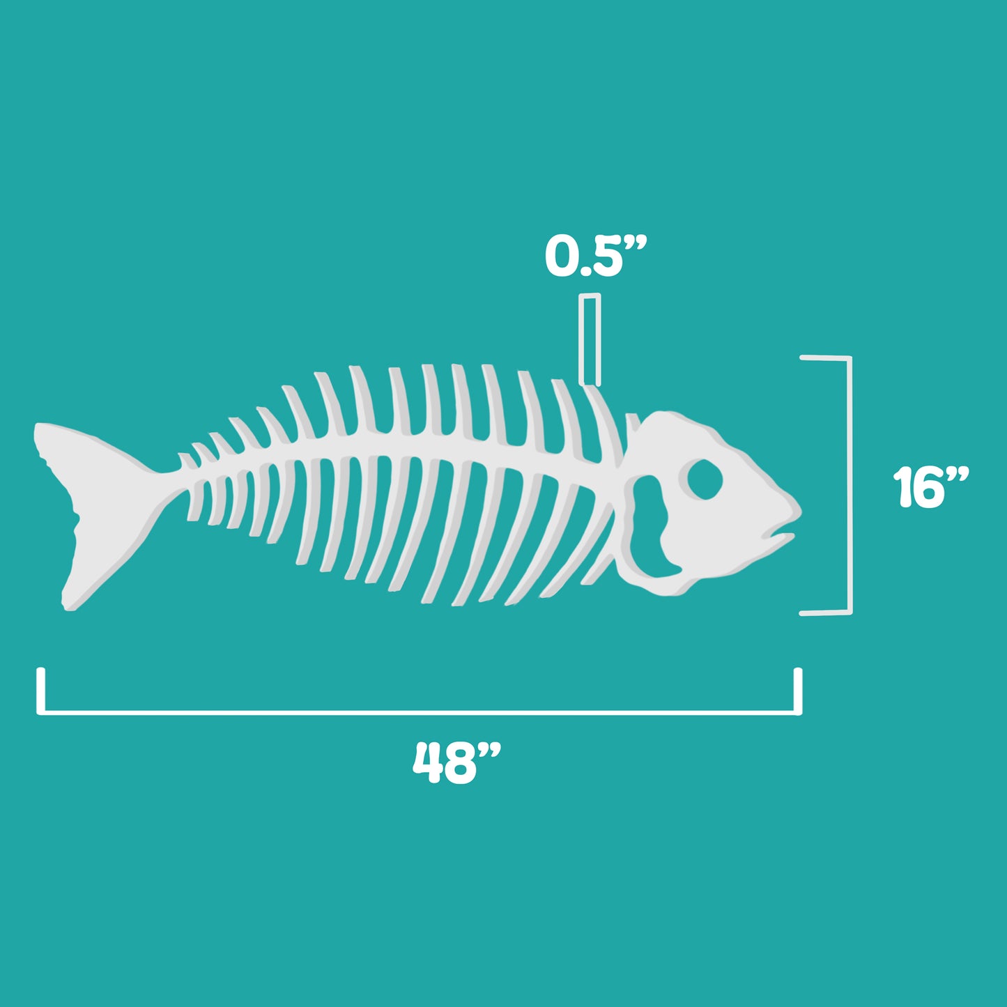 Outdoor PVC Bonefish Wall Art, 4 Foot