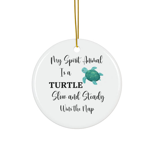 Turtle Lover Gift, Turtle Spirit Animal, Animal Lover Gift, Quirky Xmas Decoration, Unique Tree Ornament, Relaxed Decor, Cozy Ornament,