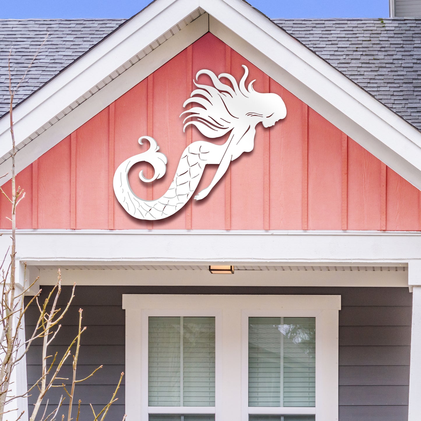 Outdoor PVC Mermaid Wall Art, 4 Foot