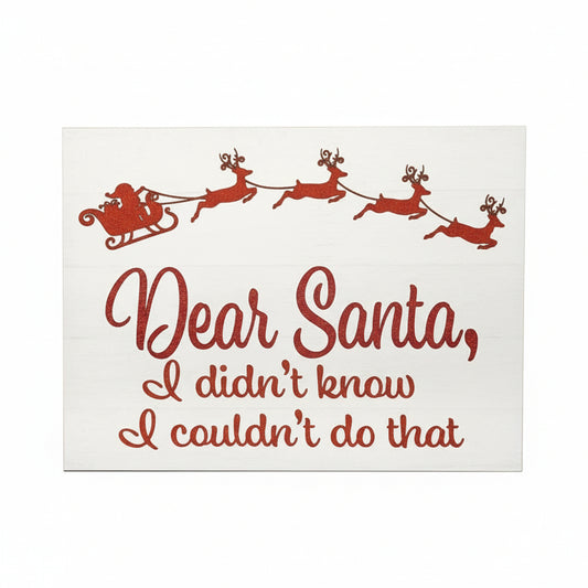 Decorative Christmas Sayings Holiday Farmhouse (Dear Santa I Didnt Know)