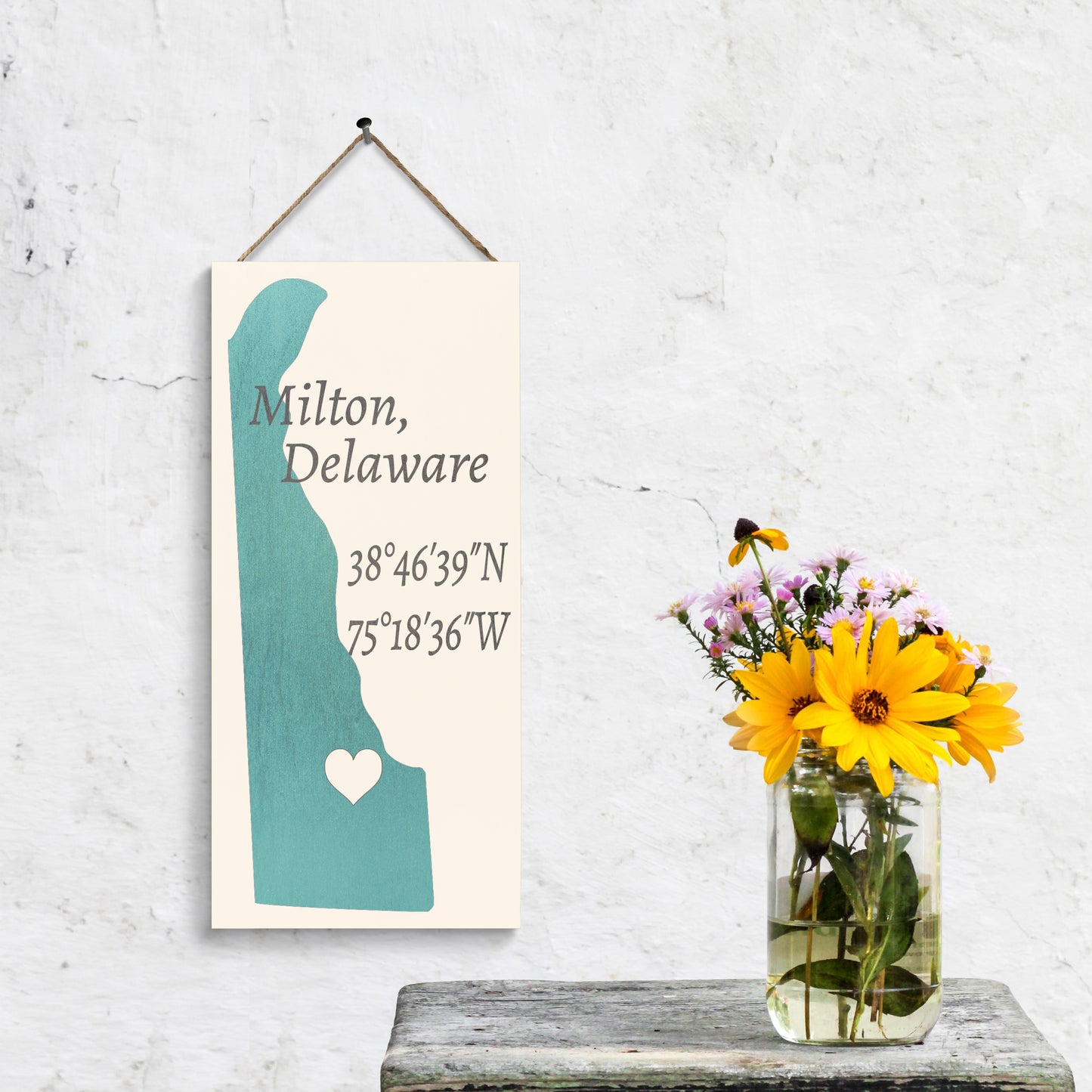JennyGems Milton, Delaware Nautical Wood Sign | Made in USA