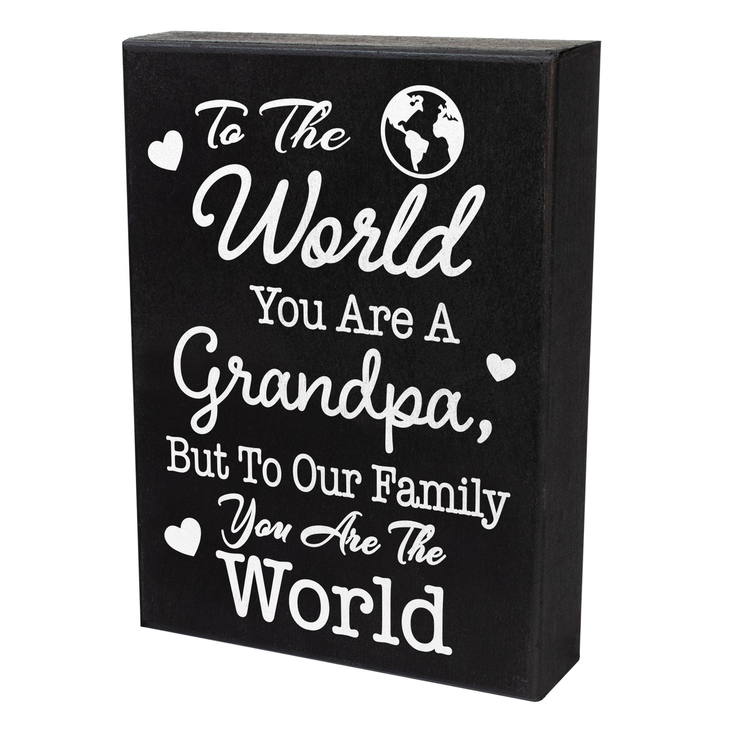 JennyGems To the World You Are a Grandpa But To Our Family You Are the World, Grandpa Gifts Sign Decor Plaque, 6x8 Inch Wood Sign, Fathers Day Gifts, Grandpa Gifts From Grandchildren