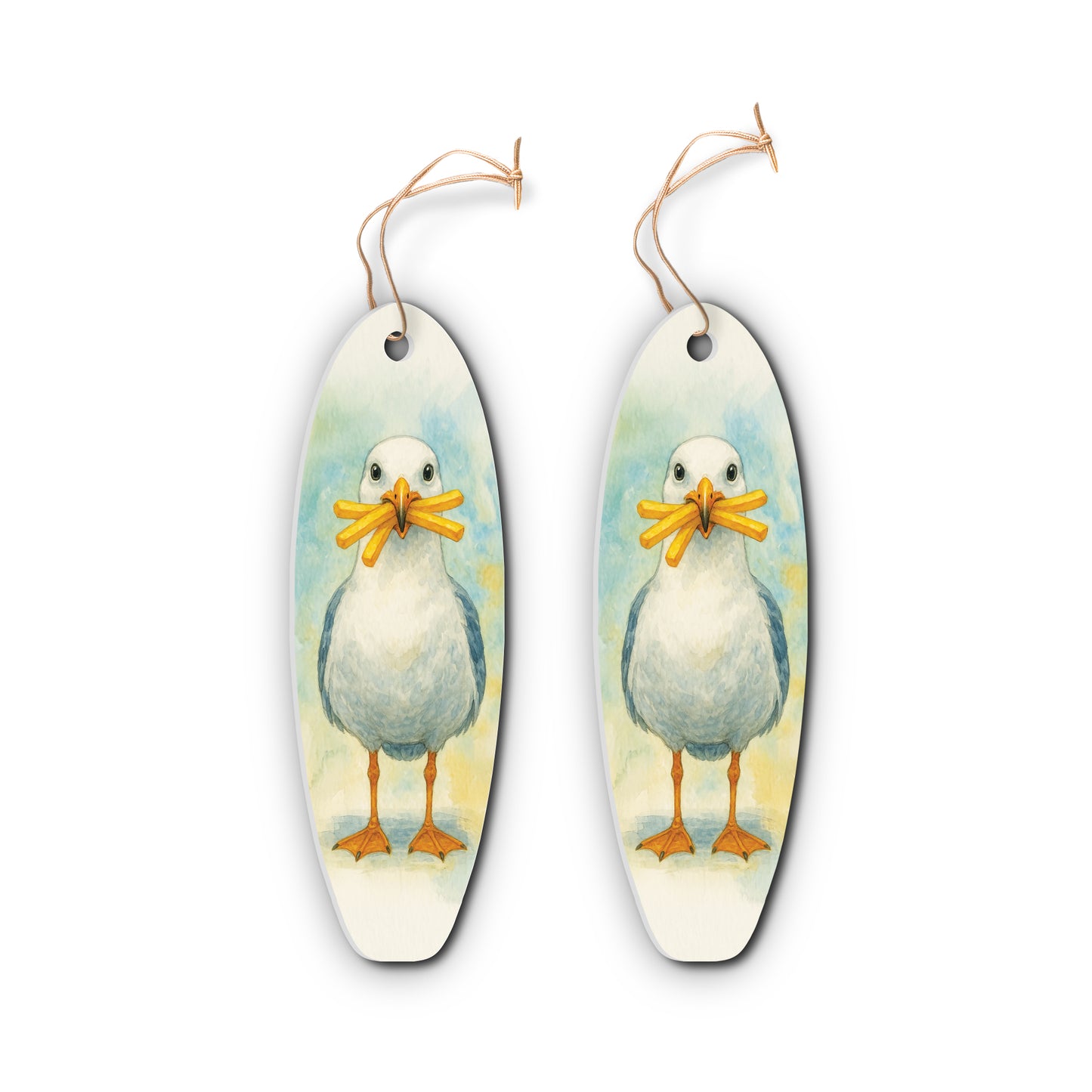 Seagull with French Fries Ornament 2 Pack