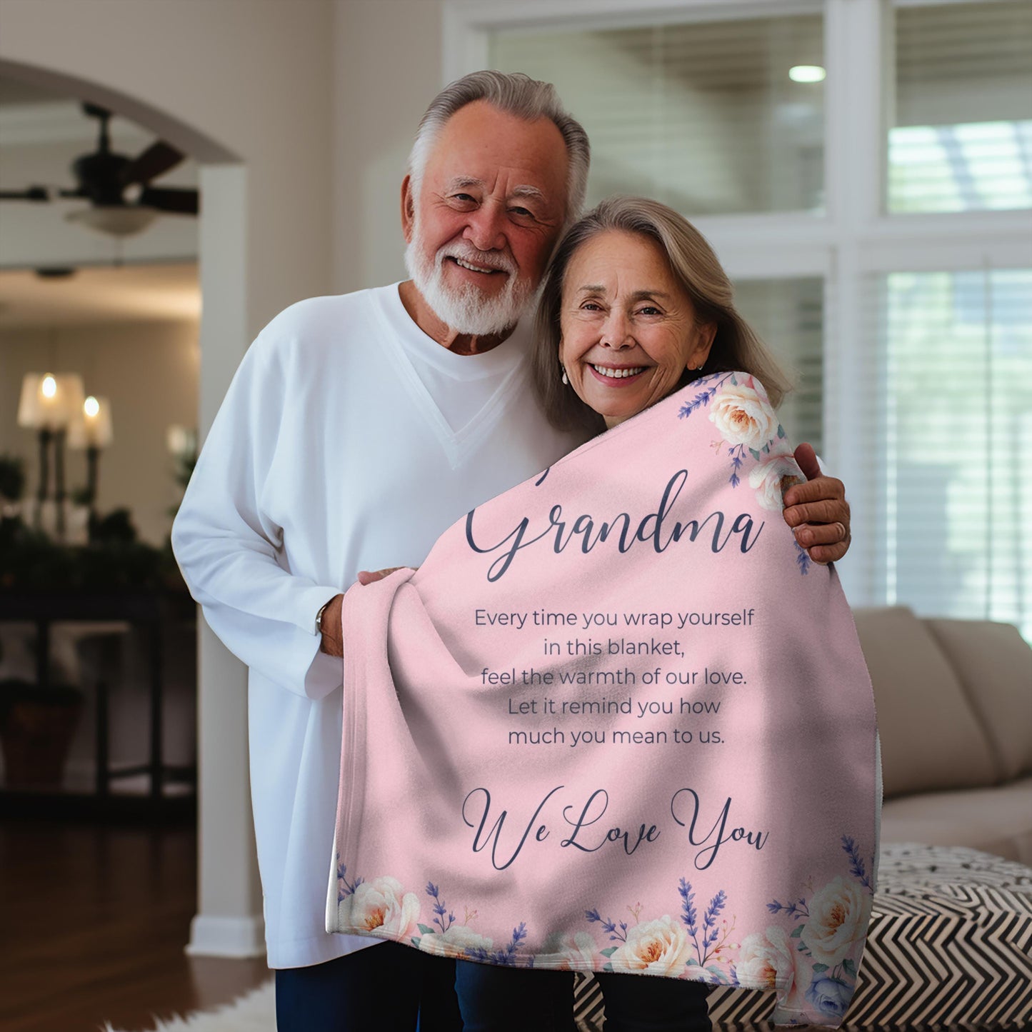 Heartfelt Grandma Sherpa Fleece Cozy Throw Blanket