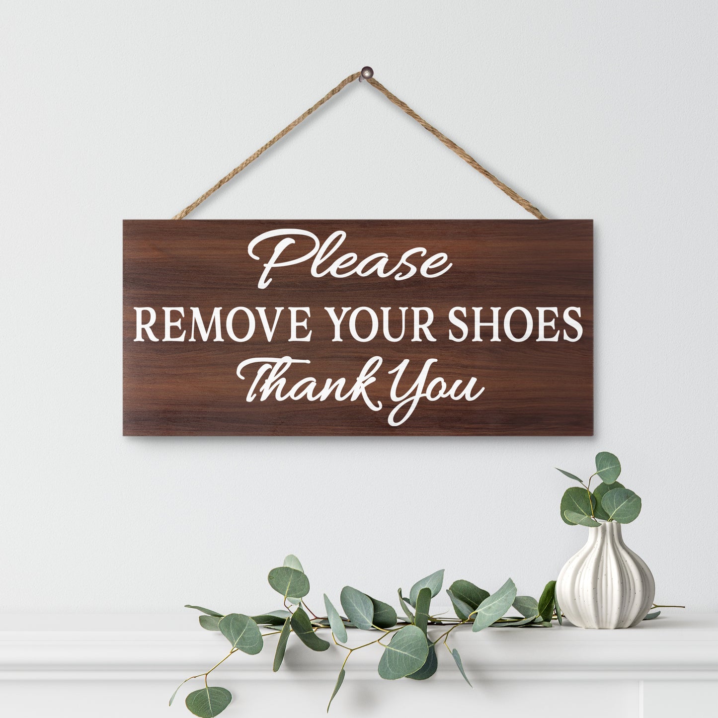 JennyGems - Please Remove Your Shoes Thank You, No Shoes Sign, 12x6 Inches - Made in USA