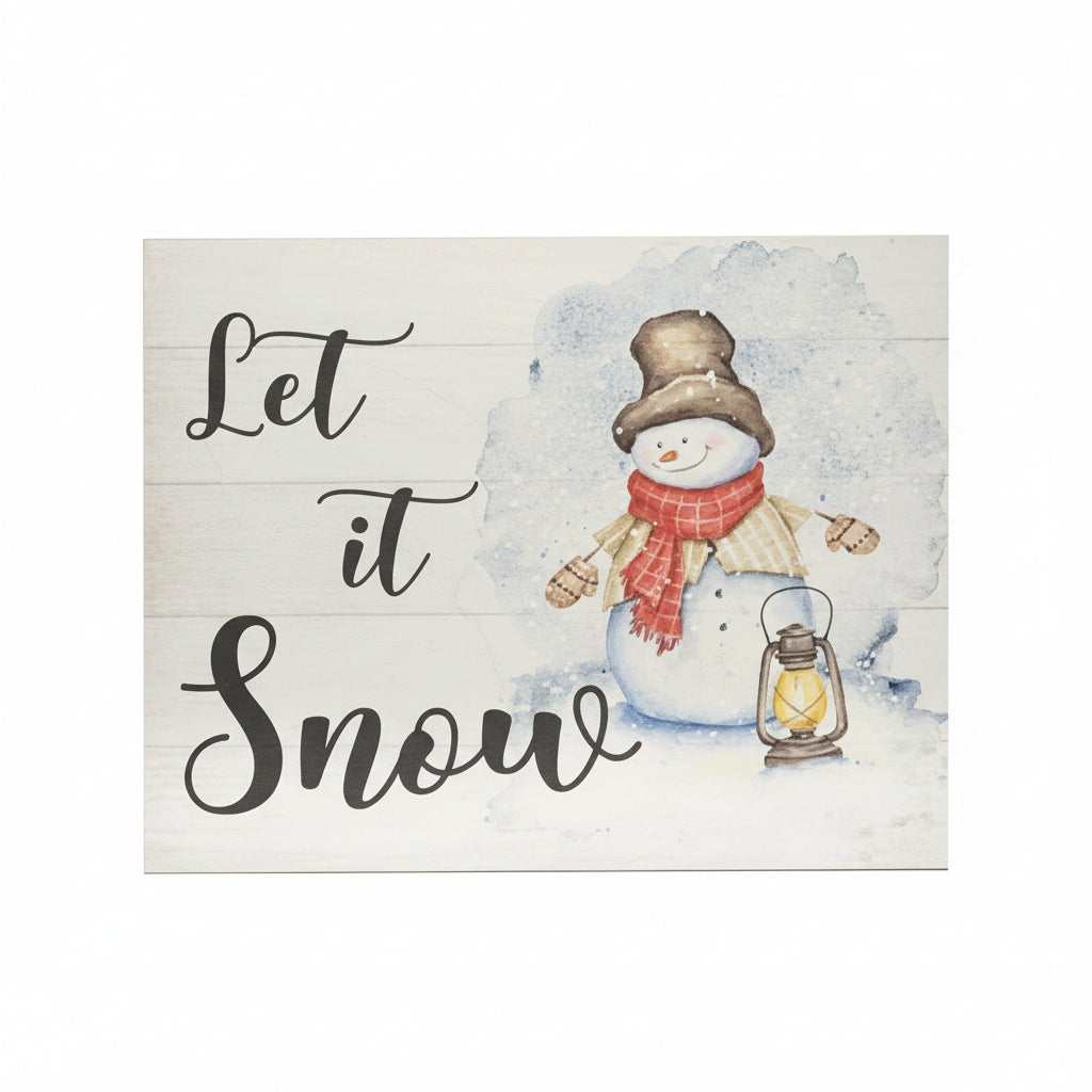 Decorative Christmas Sayings Holiday Farmhouse (Let It Snow)