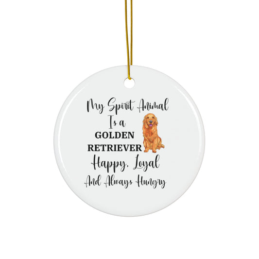 Golden Retriever Ornament, Golden Retriever Spirit Animal, Dog Lover Gift, Cheerful and Loyal Decor, Quirky Tree Ornament