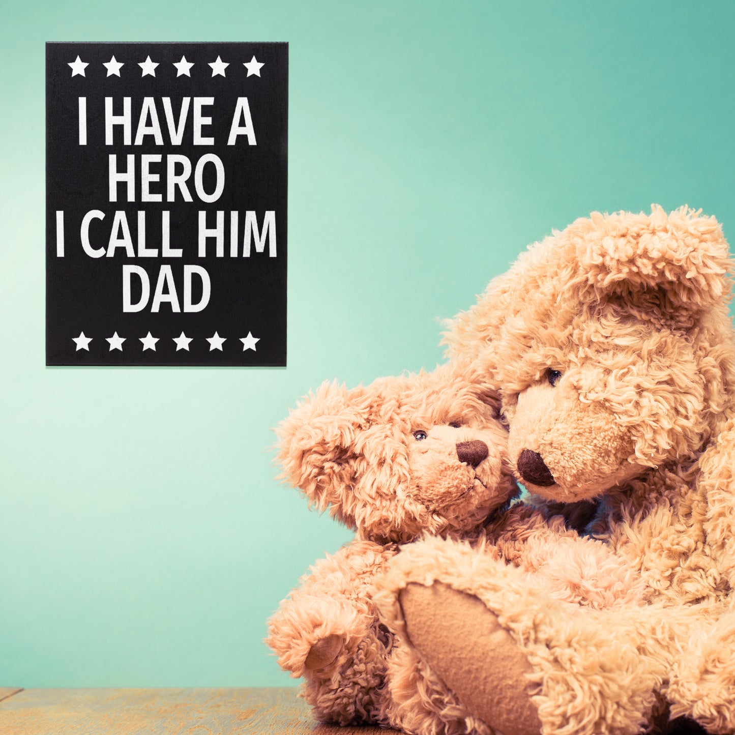 JennyGems Dad Gifts, Dad Birthday Gift, I Have A Hero I Call Him Dad Sign, Gifts for Dad, 6x8 Inch Wood Box Sign, Decorative Plaque for Dad, American Made