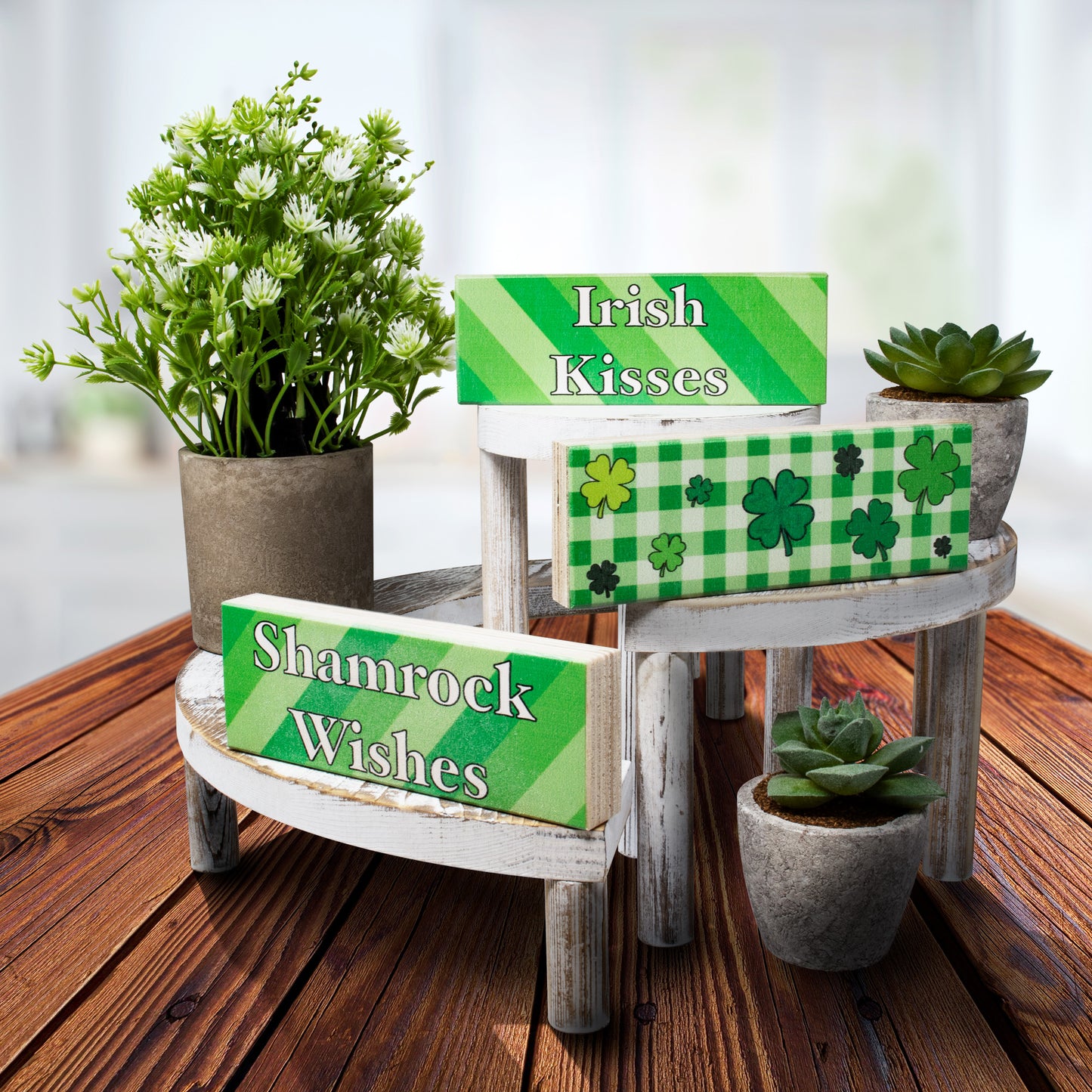 St Patricks Day Decorations, Irish Kisses Shamrock Wishes