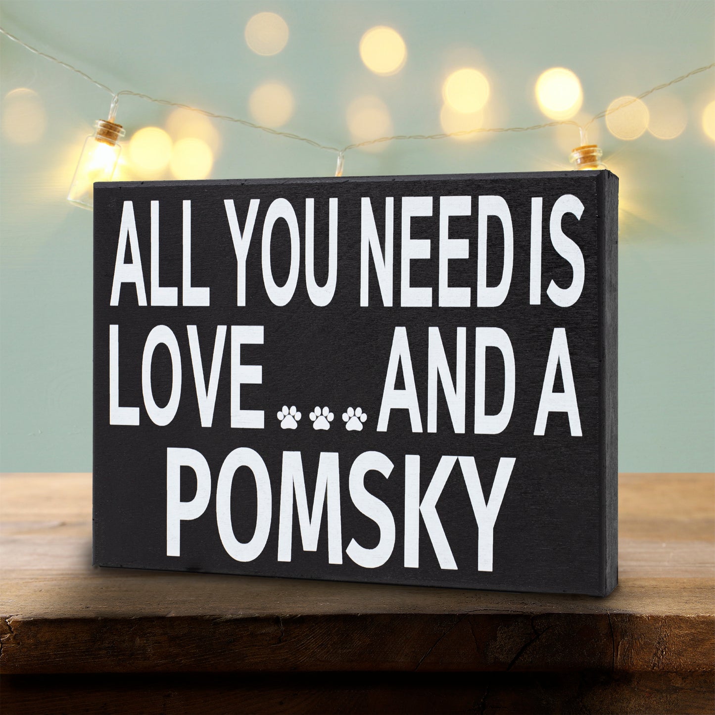 JennyGems Pomsky Sign, All You Need Is Love and a Pomsky, Wood Sign, 8x6 Inches, Pomsky Mom, Pomsky Gifts, Pomsky Decor, American Made